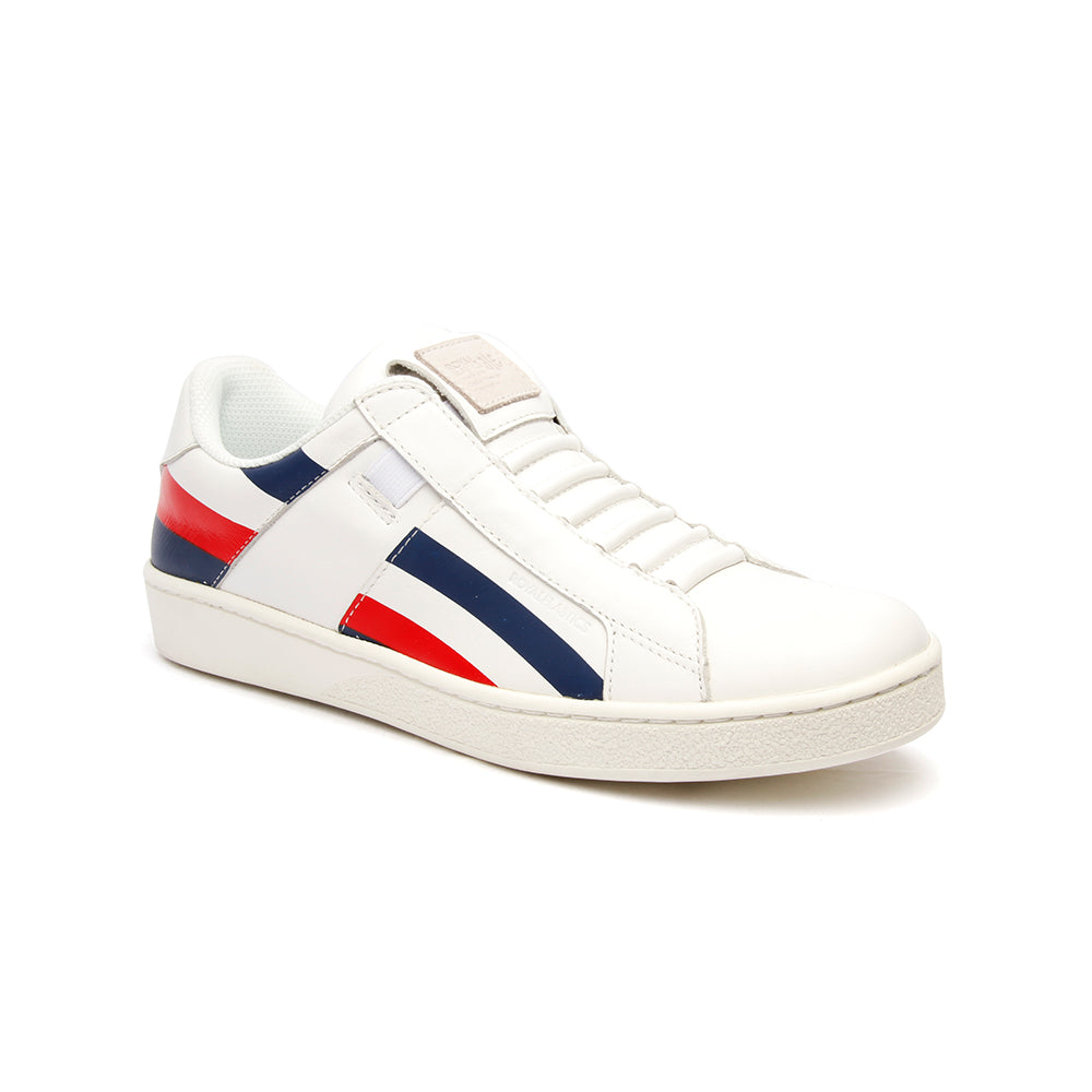 Men's Icon Cross White Navy Red Leather Sneakers 02984-015