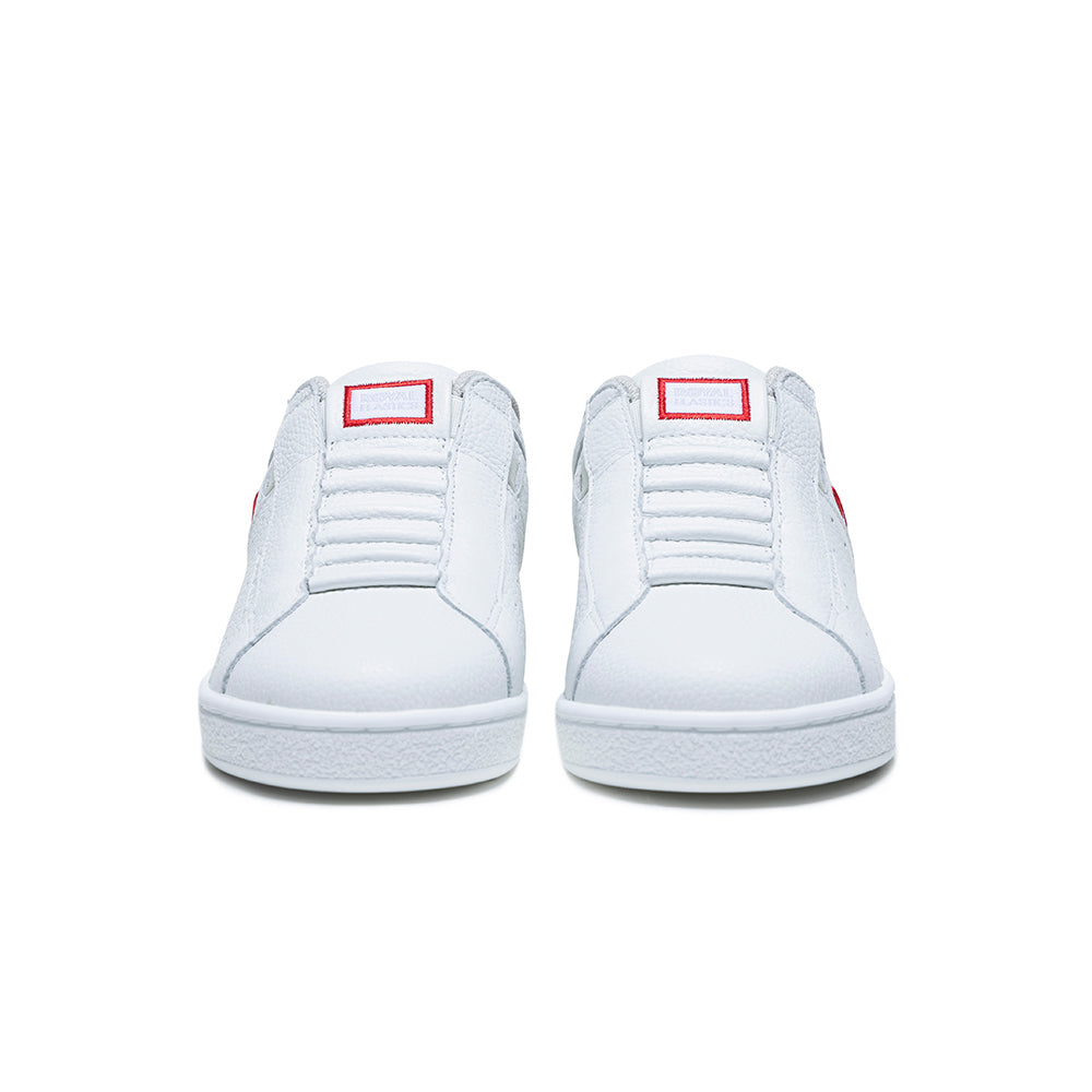 Women's Icon White Red Blue Logo Leather Sneakers 91922-015