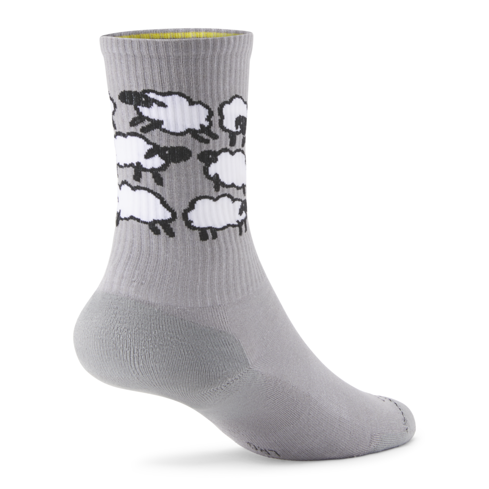 Anytime Crew Sock - Medium Grey/Blizzard (Natural Black) - Sheep