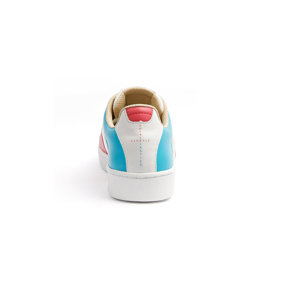 Women's Icon Genesis Spotlight White Pink Blue Leather Sneakers 91993-015