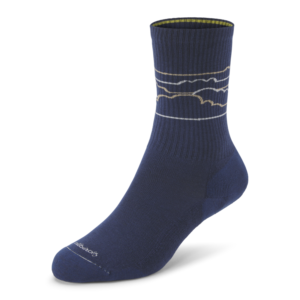 Anytime Crew Sock - Deep Navy/Rugged Beige (Medium Grey) - Cloudstripe