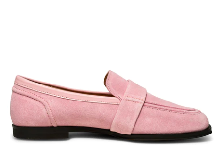 ERIKA Pink Suede Saddle Loafers