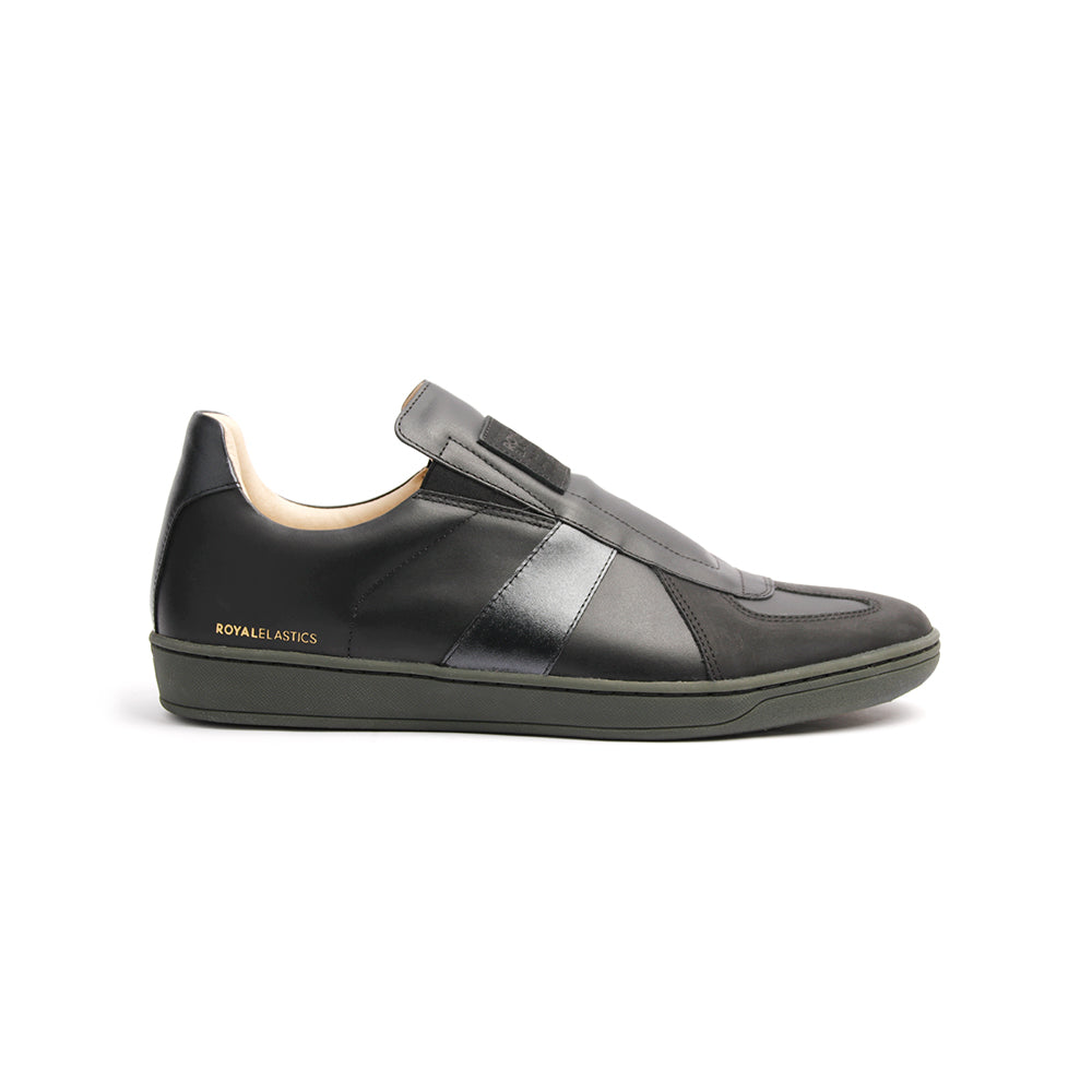 Men's Smooth Black Leather Low Tops 01593-999