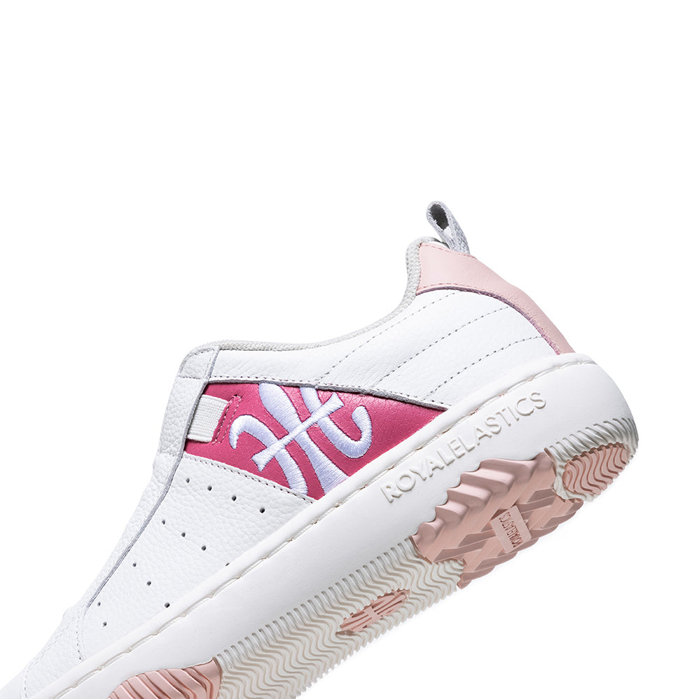 Women's Icon 2.0 White Pink Logo Leather Sneakers 96522-001