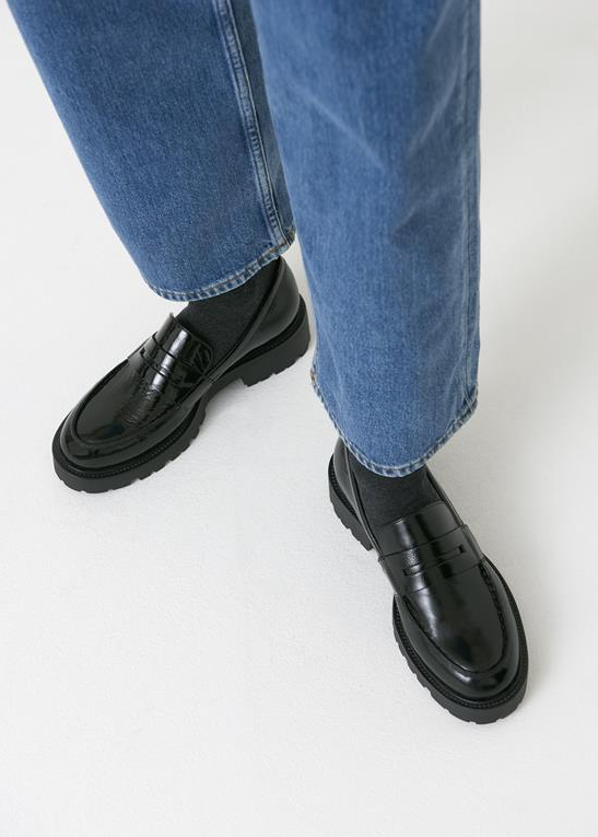 KENOVA Black Patent Loafers