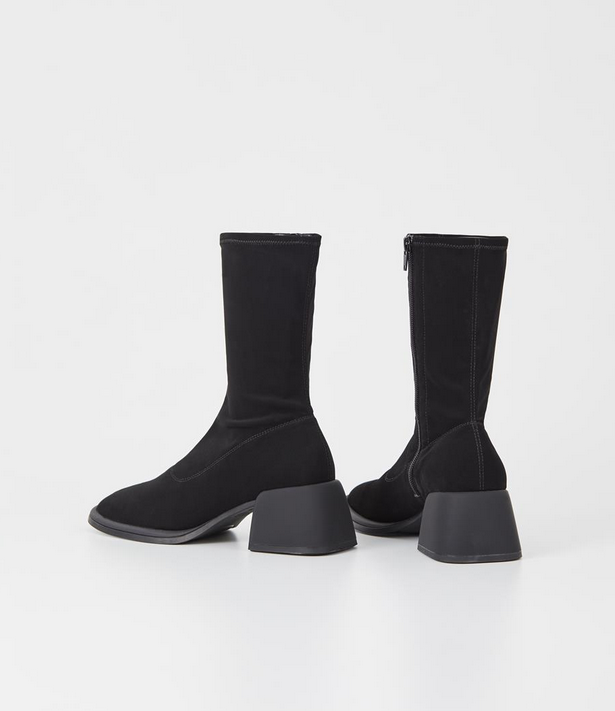 ANSIE Black Stretch Textile Boots