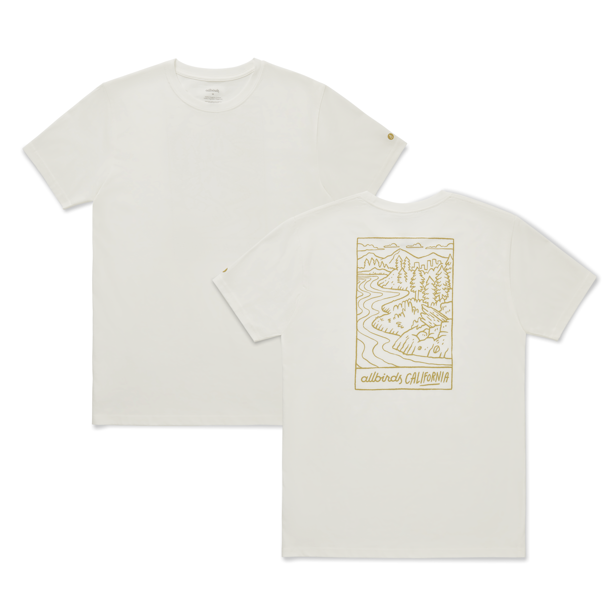 Unisex Organic Cotton Graphic Tee - Natural White/Stony Beige - CA