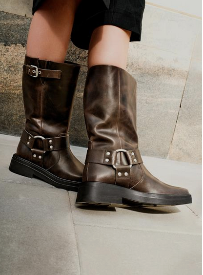 EYRA Brown Biker Boots