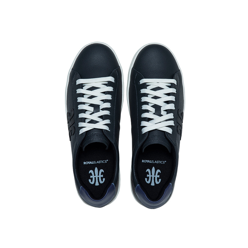 Women's Honor Black Blue Logo Leather Sneakers 98014-995