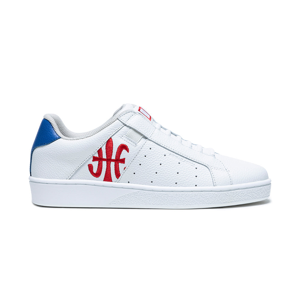 Women's Icon White Red Blue Logo Leather Sneakers 91922-015