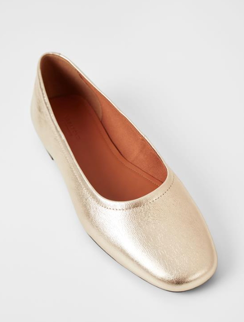 JOLIN Gold Ballet Flats