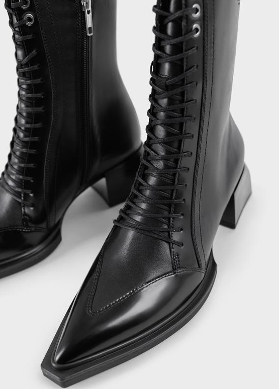 VIVIAN Black Lace-Up Boots