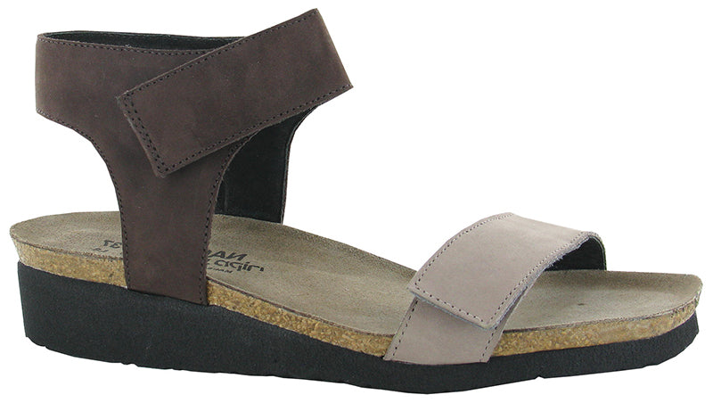 Naot Alba Stone/Coffee Nubuck Sandal (Women)