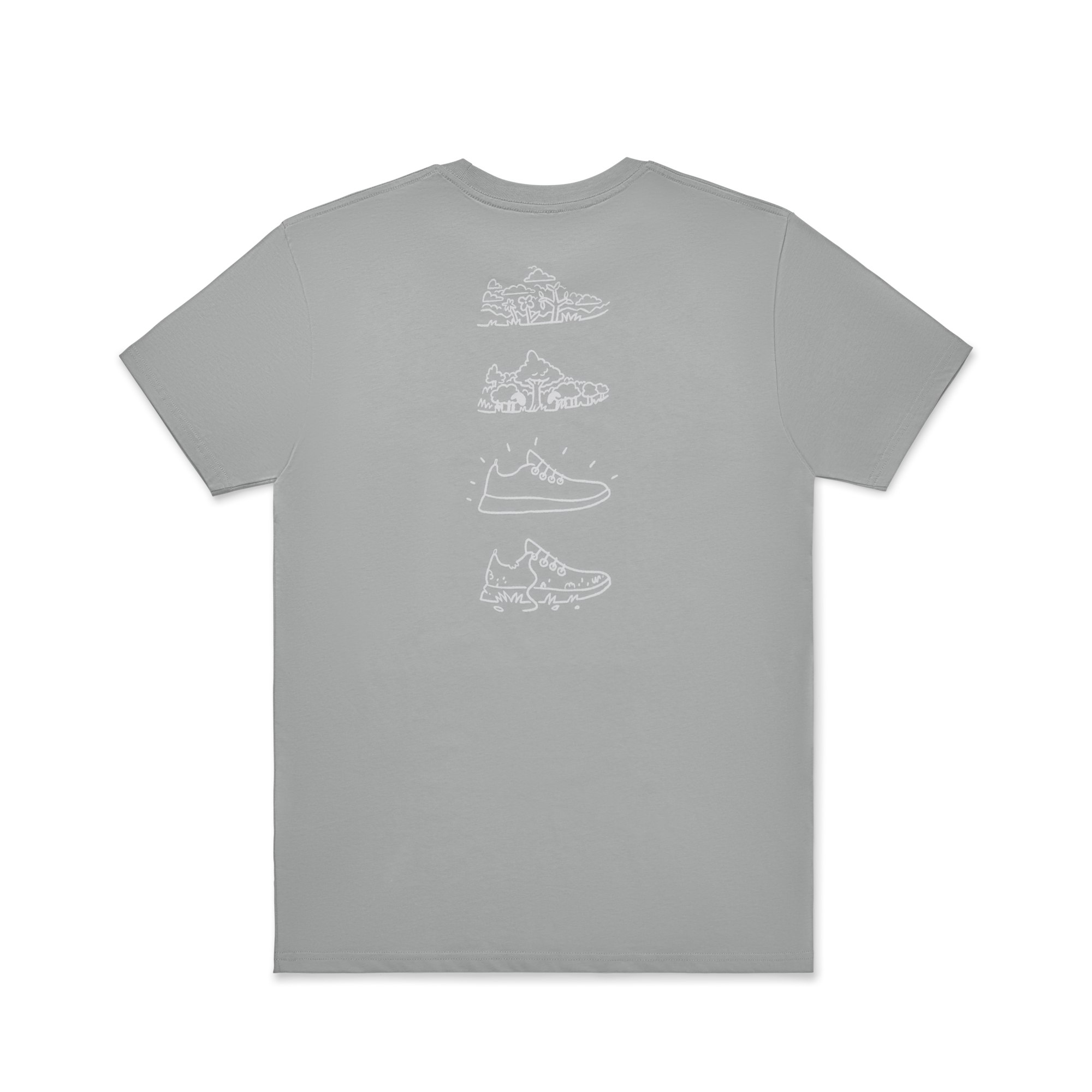 Unisex Organic Cotton Graphic Tee - Medium Grey/Light Grey - Shoes