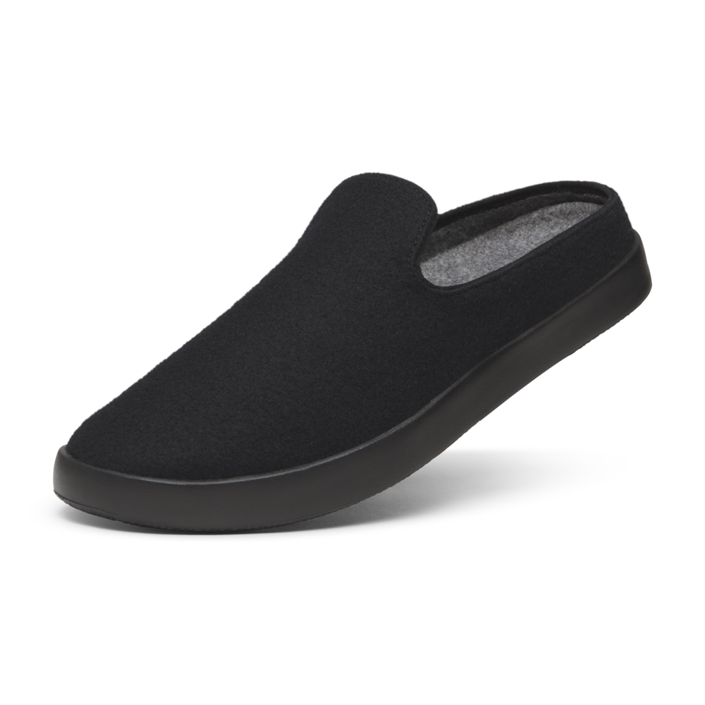 Women's Wool Lounger Mule - Natural Black (Natural Black Sole)