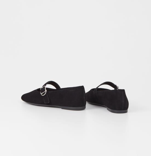 JOLIN Black Suede Ballet Flat