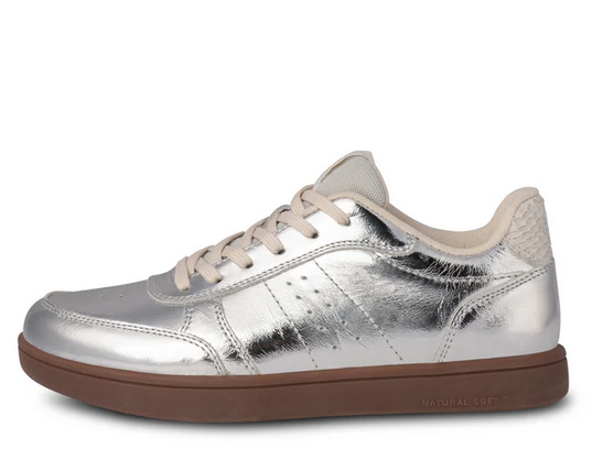 BJORK Silver Leather Sneakers