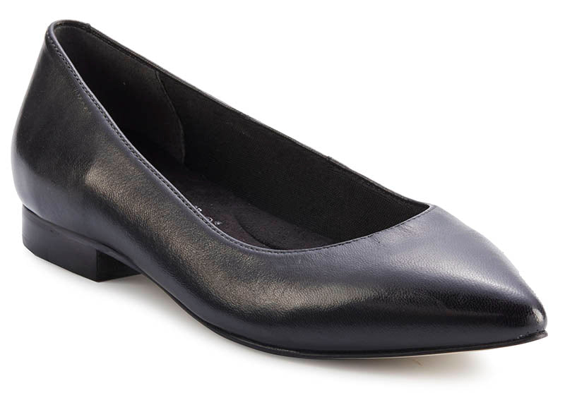 Walking Cradles Reece Black Leather Flat (Women)