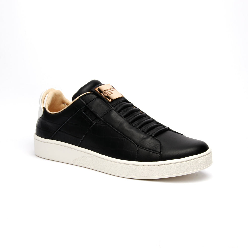 Men's Icon SBI Black White Leather Sneakers 02583-990