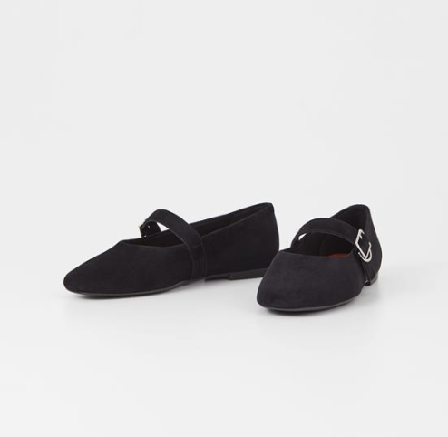 JOLIN Black Suede Ballet Flat