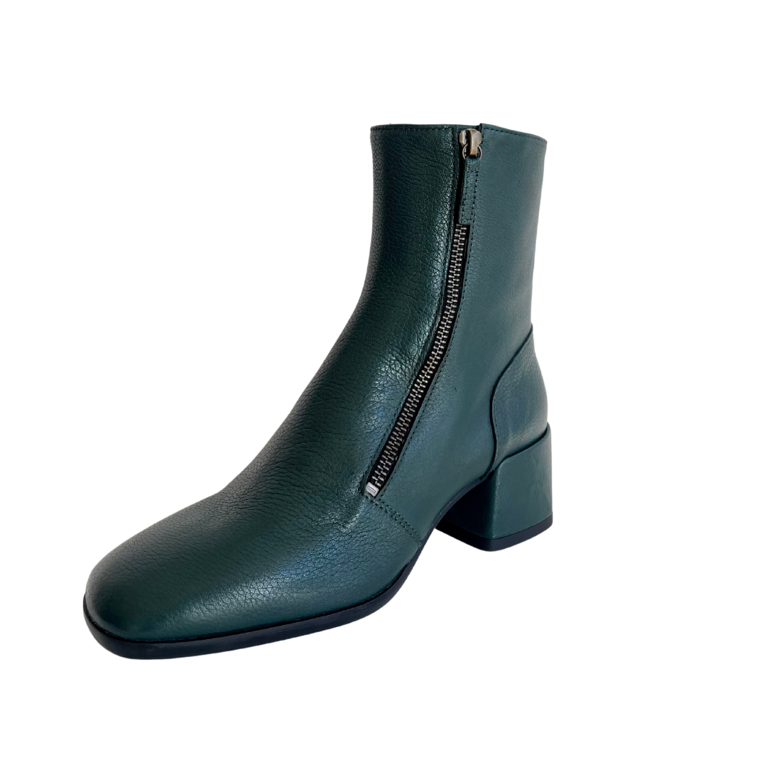 NIKI Forest Green Double Zipper Boots