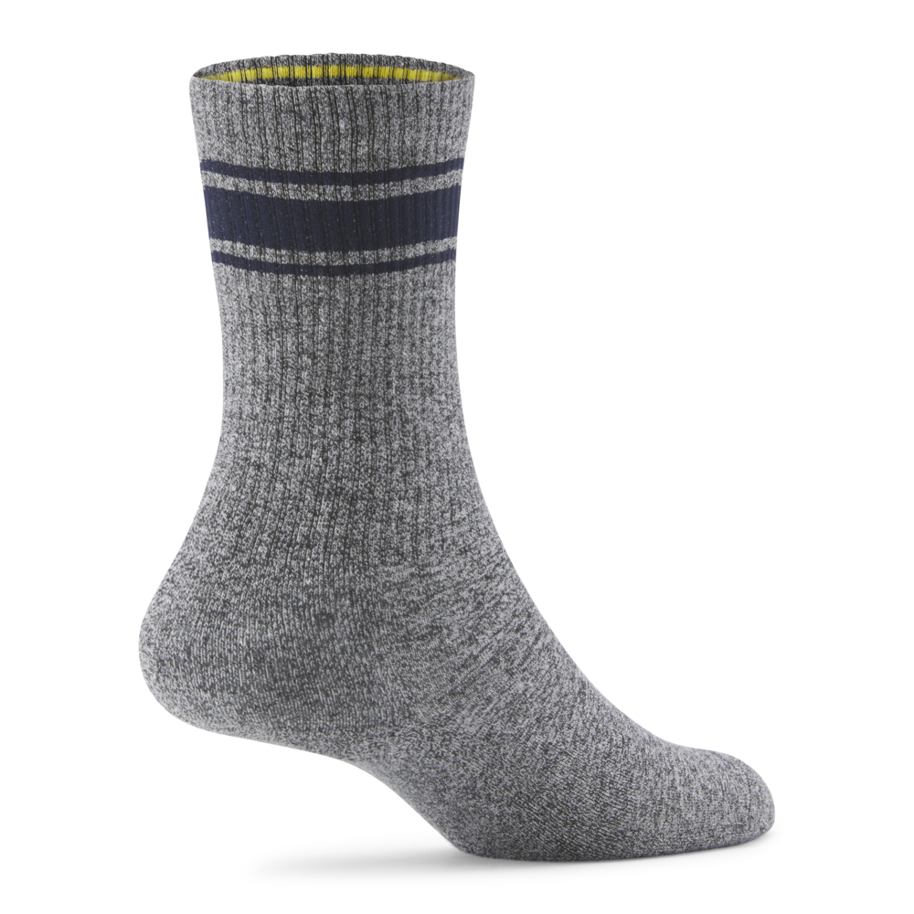 Anytime Crew Sock - Natural Grey Heather/Deep Navy