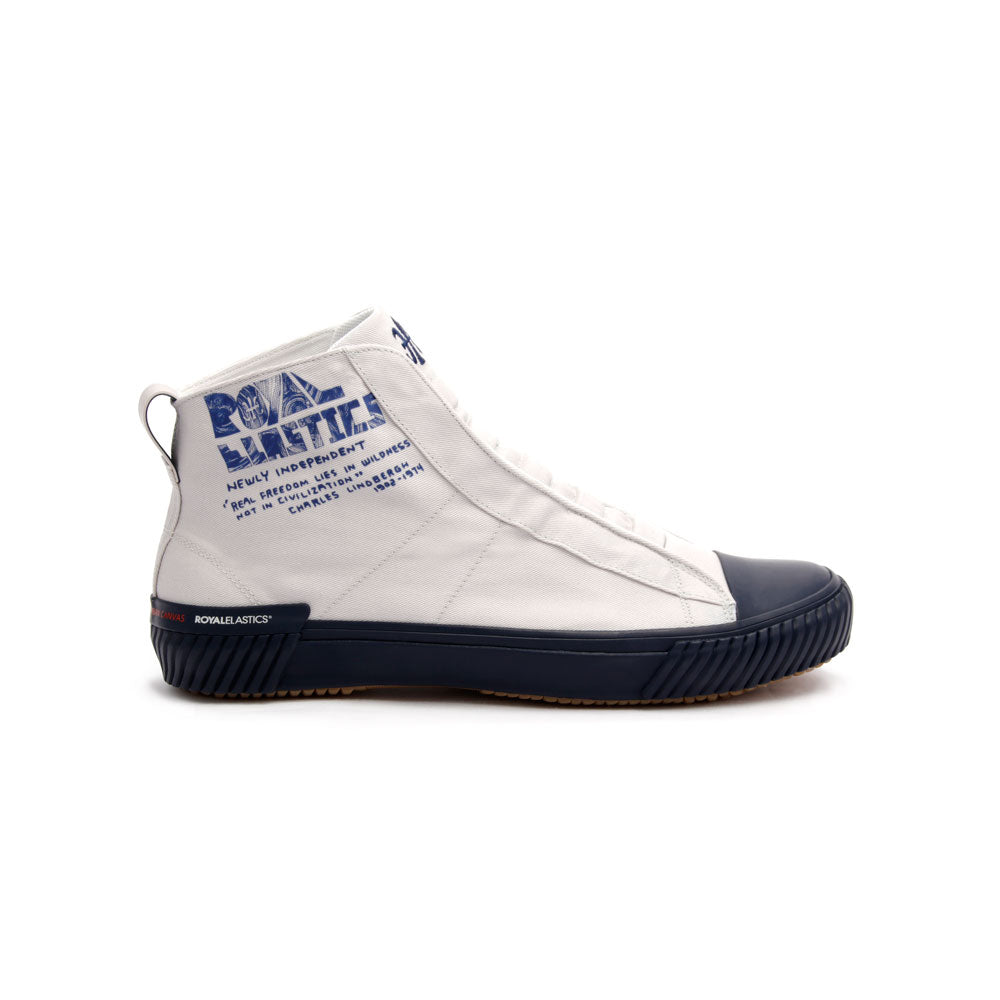 Women's Harajuku White Blue Canvas High Tops 94784-005