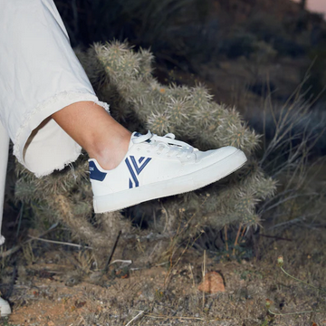 STRATUS CACTUS White & Navy Vegan UNISEX Sneakers