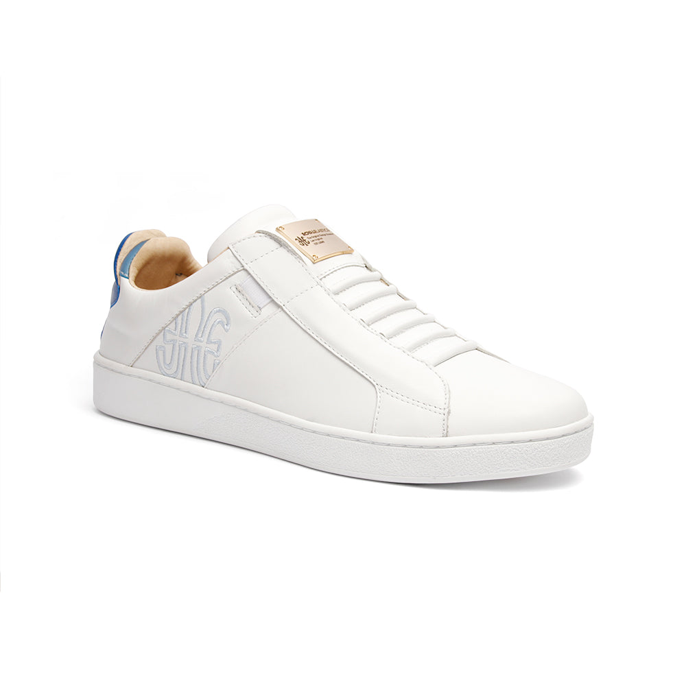 Men's Icon SBI White Blue Leather Sneakers 02592-005