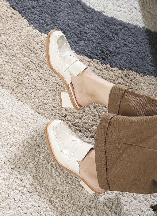 CROC BLOCK Ivory Mules