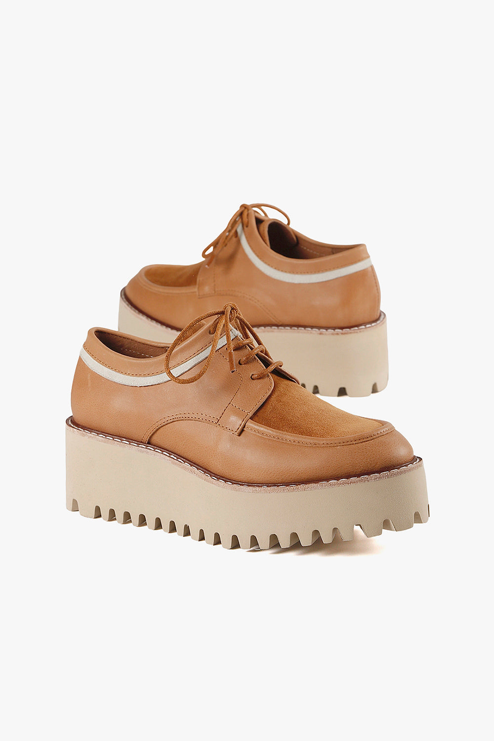 STRIPED OX Platforms Tan