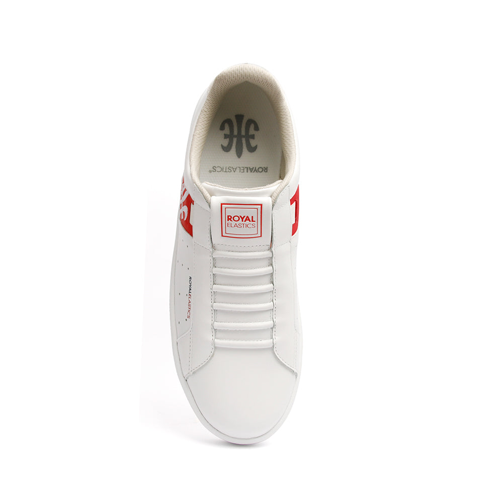 Women's Icon Genesis Chunk White Red Leather Sneakers 91992-013