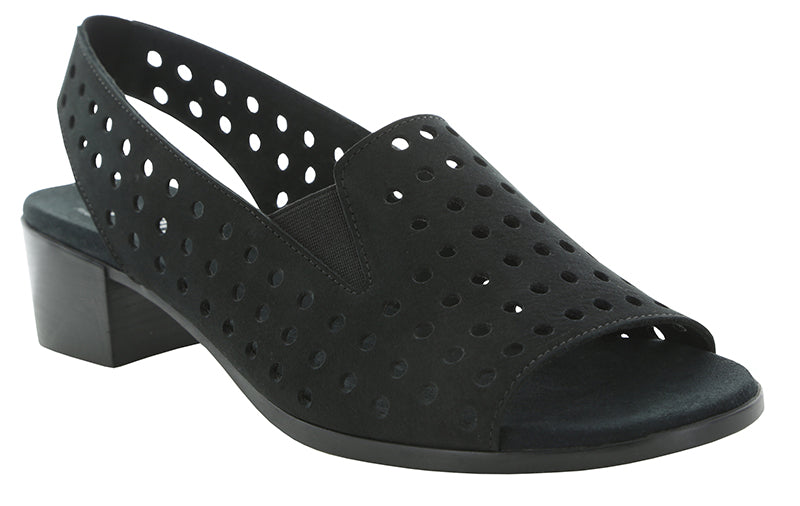 Munro Mickee Black Nubuck Sandal (Women)