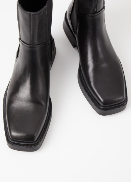 JILLIAN Square Toe Black Chelsea Boot