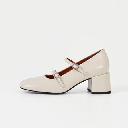 ADISON Cream Patent Mary Jane Pumps