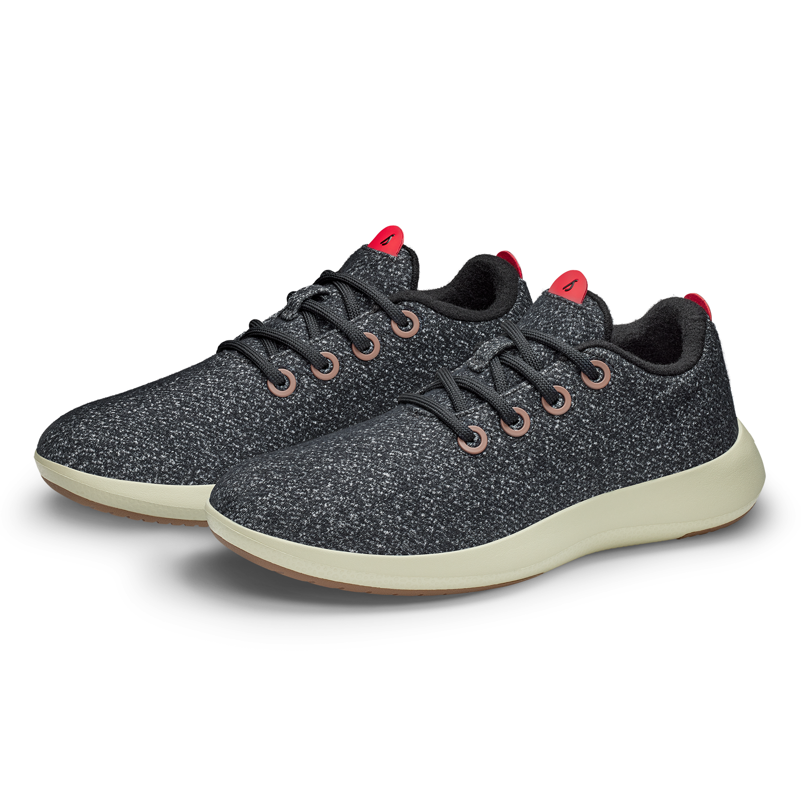 Women's Wool Runner Mizzles - Dark Grey/Bloom Red (Arid Beige Sole)