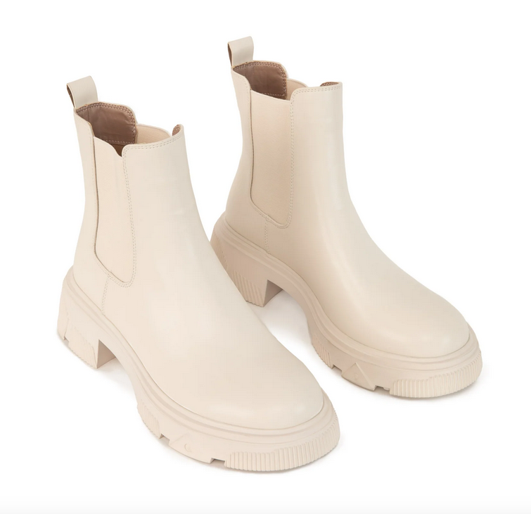 TAYLA Off-White Vegan Chelsea Boots