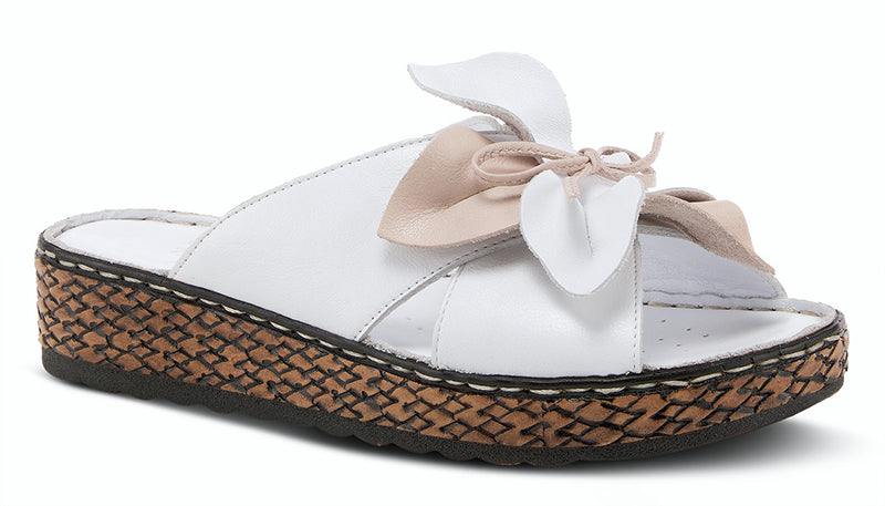 Spring Step Hilary White Leather Sandal (Women)