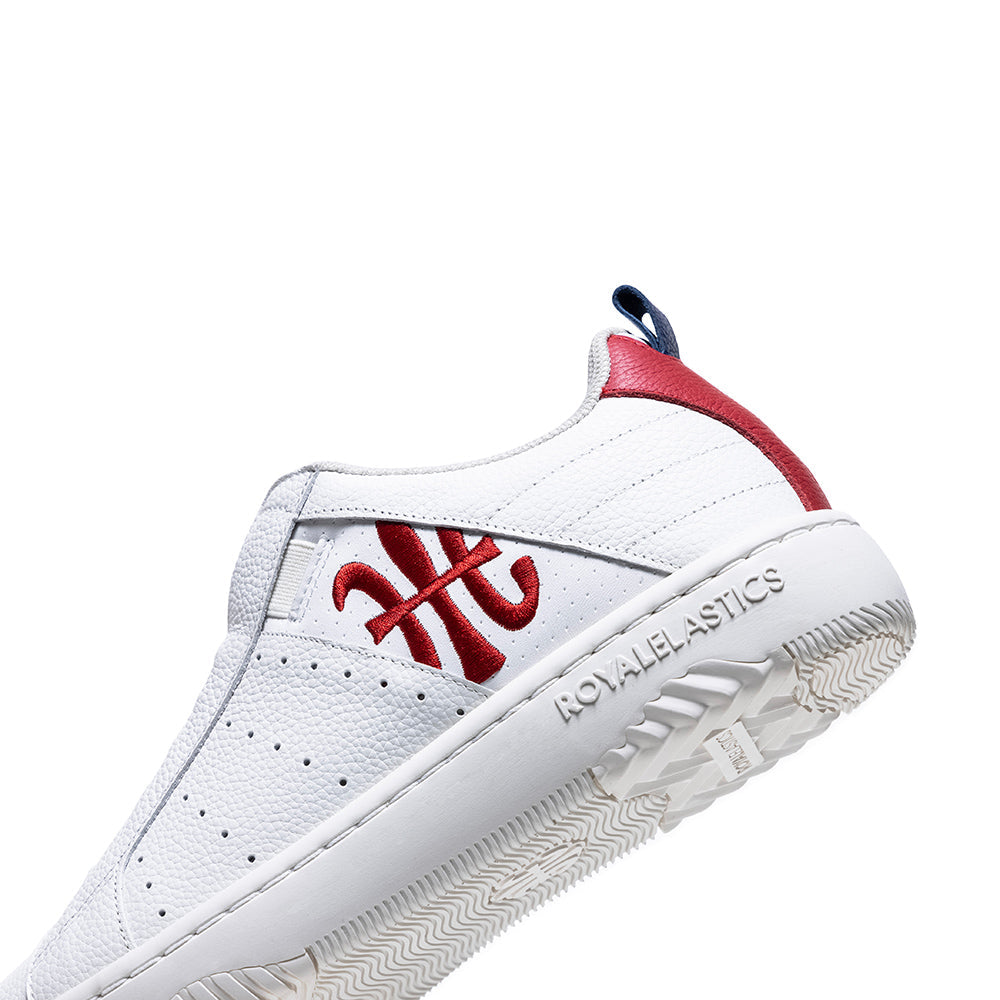 Men's Icon 2.0 White Red Logo Leather Sneakers 06523-015