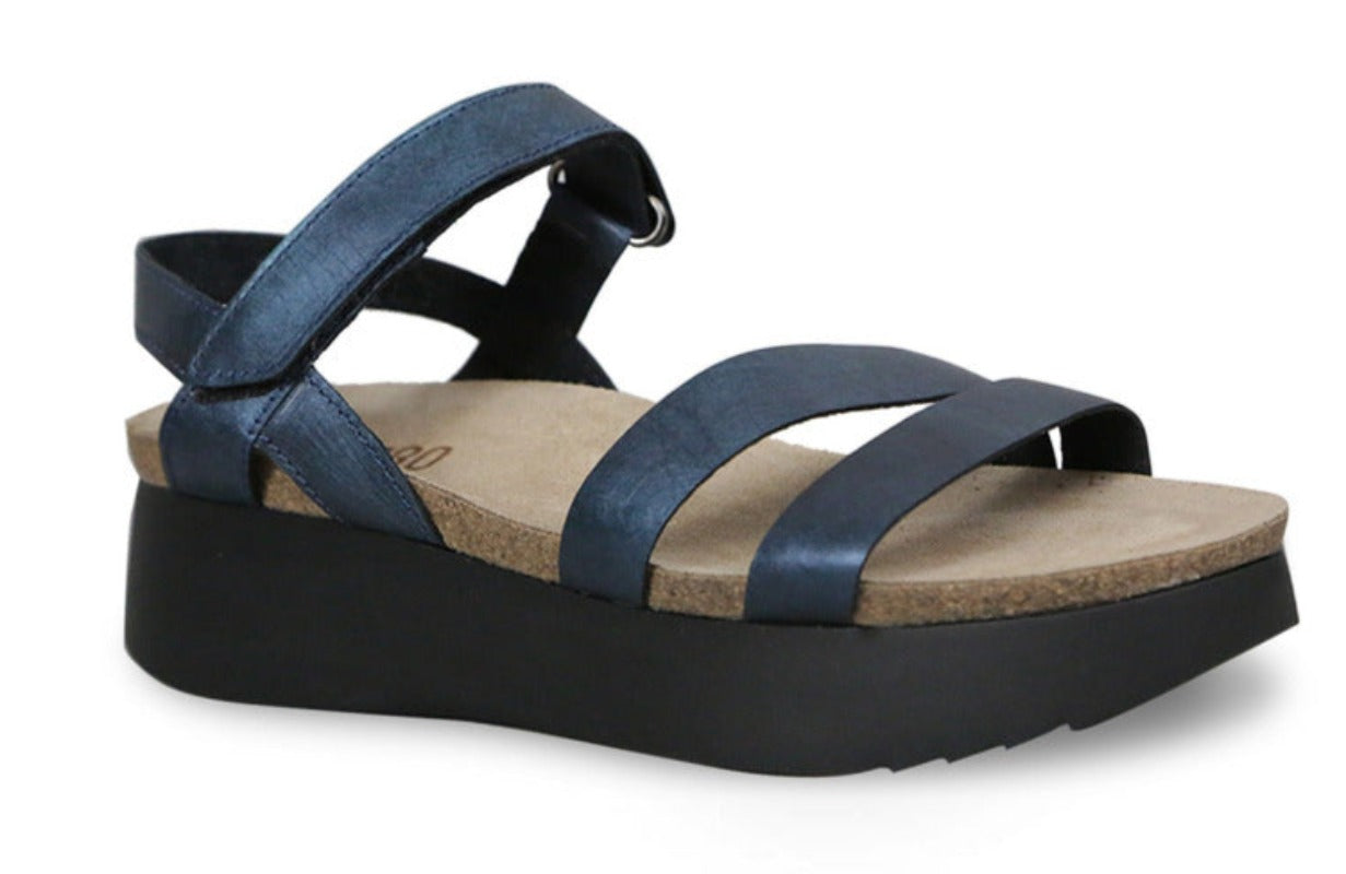 Munro Juniper Blue Metallic Leather Sandal (Women)