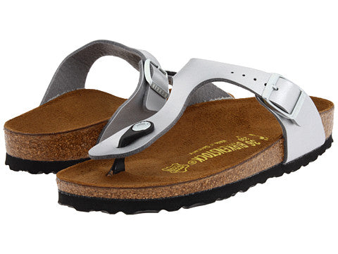 Birkenstock Gizeh Silver Birko-Flor Sandal (Women)