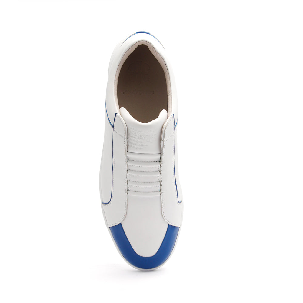 Men's Duke White Blue Leather Sneakers 05291-500