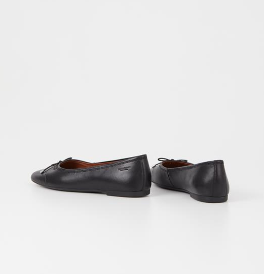 JOLIN Black Leather Ballet Flats