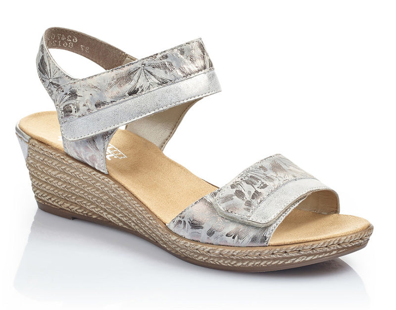 Rieker Fanni 70 Grau Metallic Sandal (Women)