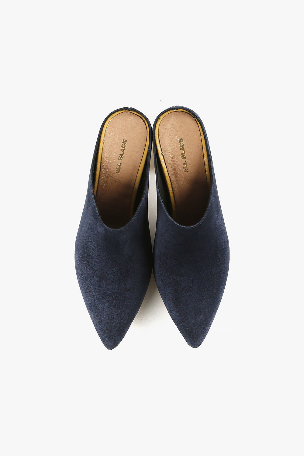 ANGLE MULE Navy Suede Mules