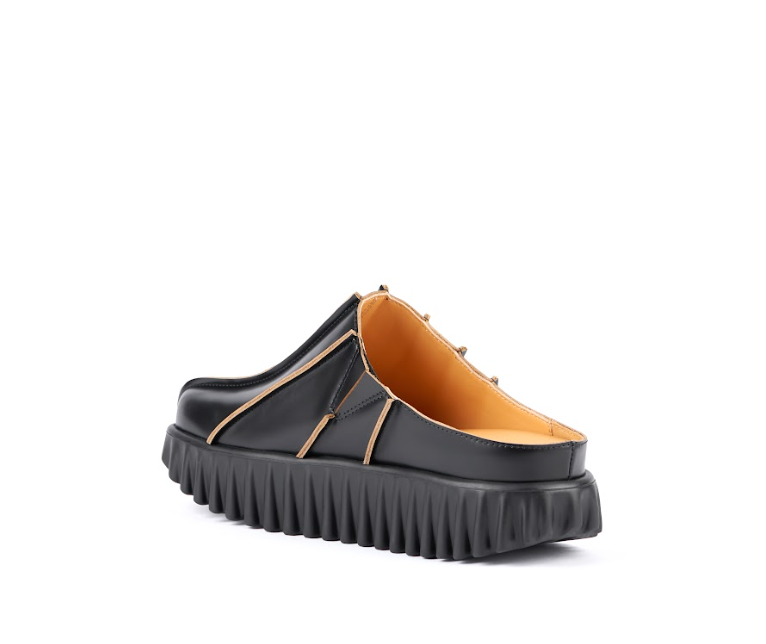 WAFFO Mules Black Slip-on Shoe