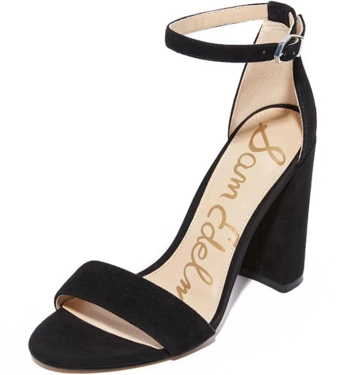 Sam Edelman - Yaro Block Heel Sandal - In Black suede