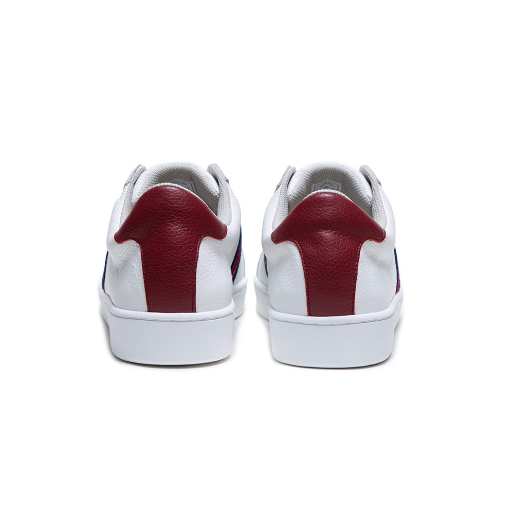 Women's Bishop White Red Blue Leather Sneakers 91722-015