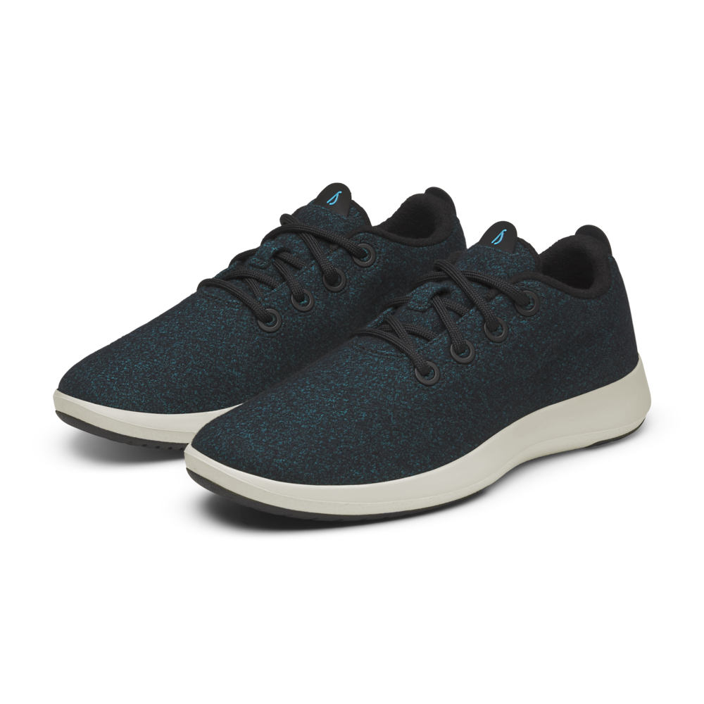 Men's Wool Runner Mizzles - Natural Black/Chasm Teal (Stony Cream Sole)