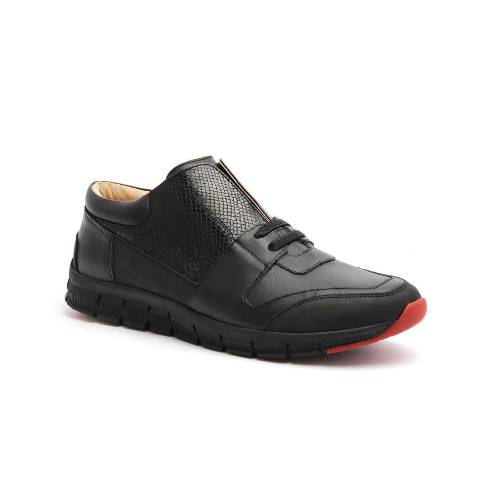 Men's Midnight Rider Black Leather Sneakers 01283-999